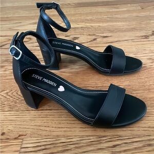 Steve Madden Black Ankle Strap Heels